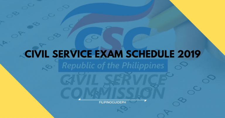 2nd Batch Professional and Sub-Professional Civil Service Exam Schedule 2019