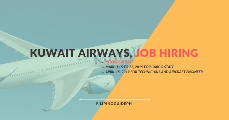 Kuwait Airways is Looking for 200 Filipino Workers with Php37,000- Php257,000 Salary