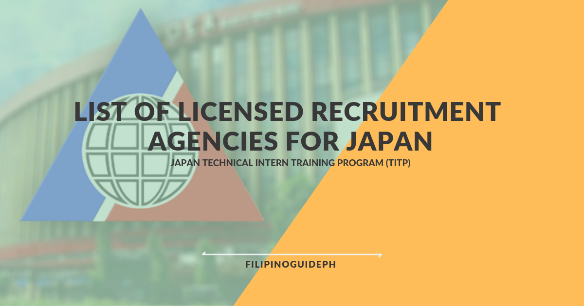 Updated List of Licensed Recruitment Agencies for Japan Technical Intern Training Program (TITP)