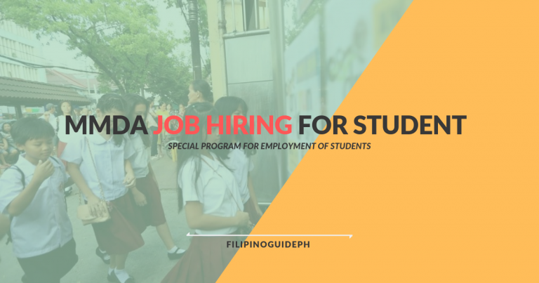 MMDA Summer Jobs Opening for Students at Minimum Wage of P537 per Day