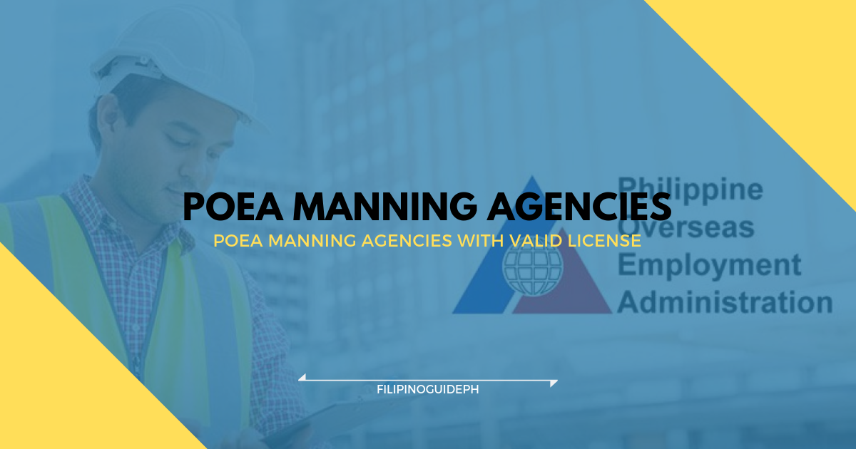 POEA List of Manning Agencies with Valid License