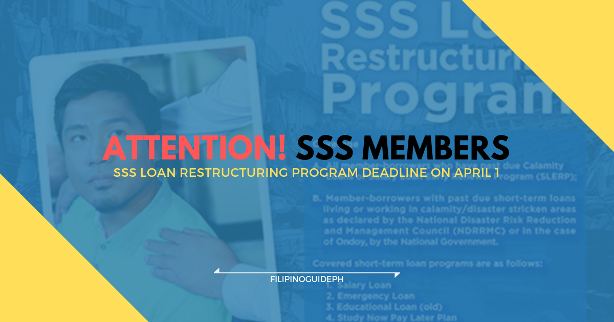 Attention SSS Members: Applying SSS Loan Restructuring Program Deadline on April 1