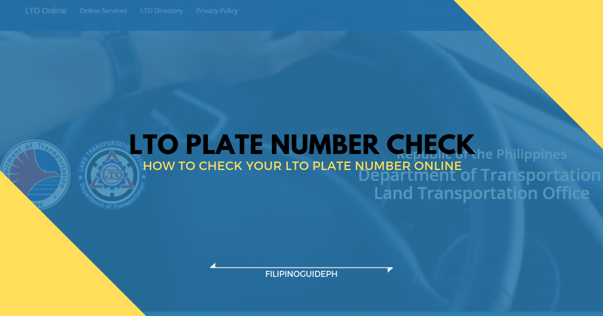 LTO Plate Number Check Through LTO Online