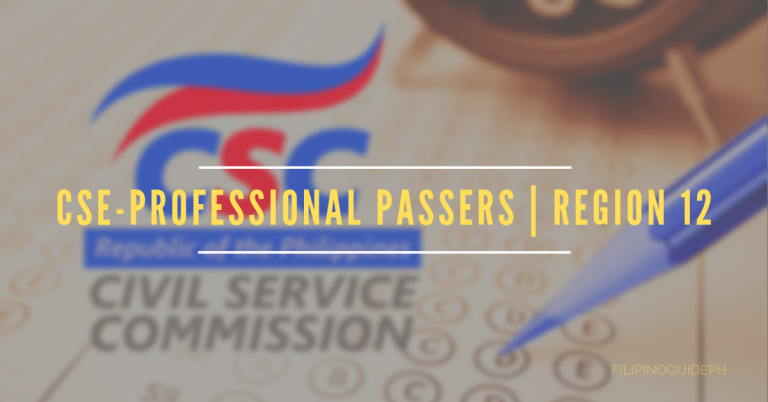 Civil Service Exam-Professional Results | Region 12