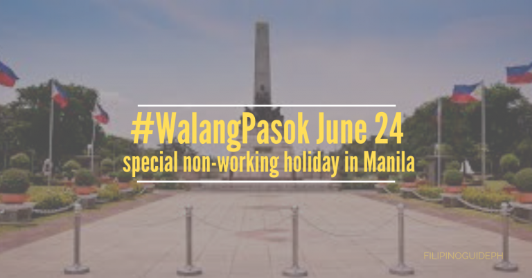#WalangPasok in Manila on June 24, 2019 | Declares as Special Non-working Holiday