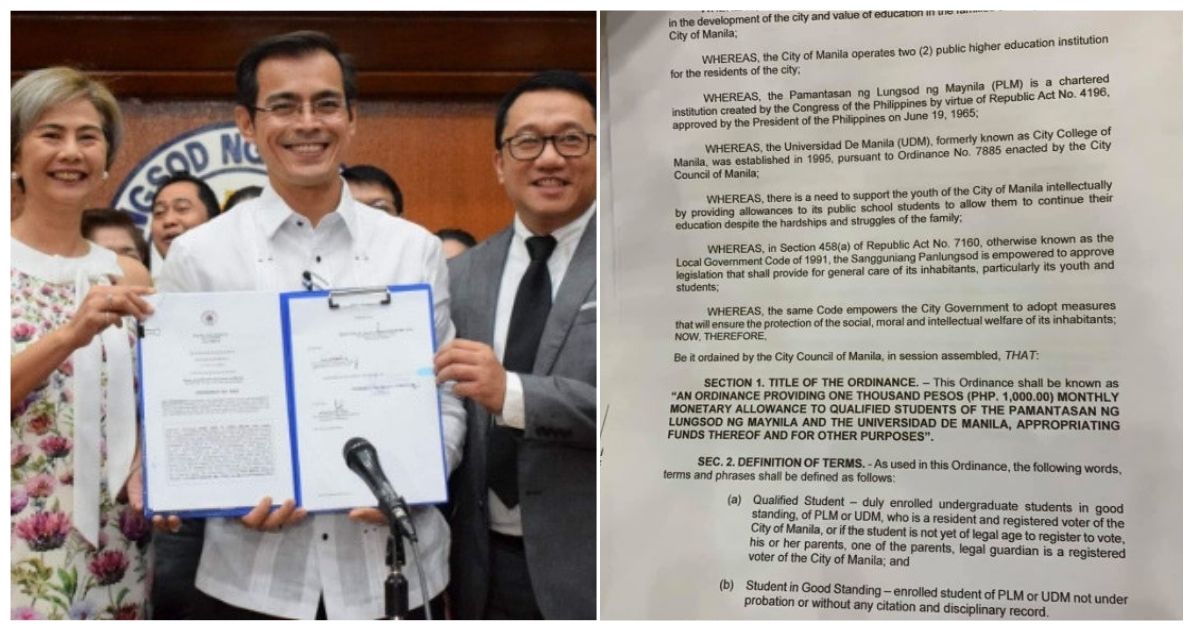 Mayor Isko Moreno to give Php1,000 Monetary Allowance for Manila Public Universities Students