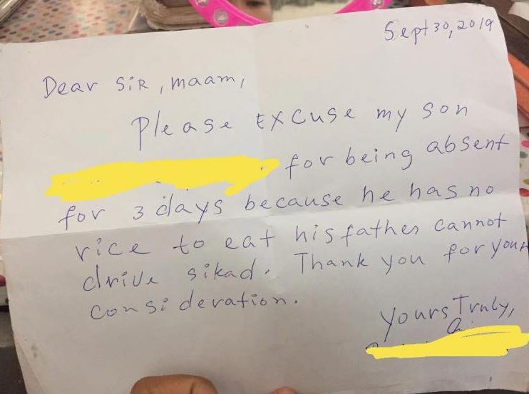 Teacher Receives Heartbreaking Excuse Letter from a Student’s Parent Why He Can’t Go to School