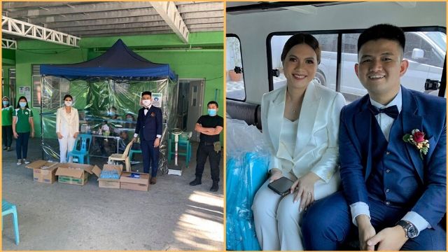 Instead of Having a Reception, This Newlywed Decided to Donate Groceries and PPEs After Their Wedding Ceremony.