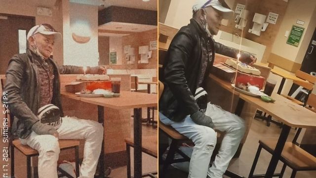 Tatay na nagdiwang ng 69th na kaarawan, mag isang umorder at kumakain sa restaurant, umantig sa puso ng mga netizens
