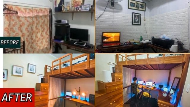 Awesome room transformation that only costs PHP20, 000 that provided an office space for a work-from-home
