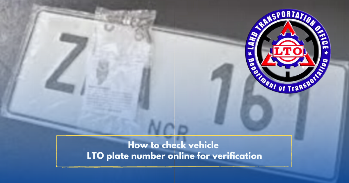 How to check vehicle LTO plate number online for verification